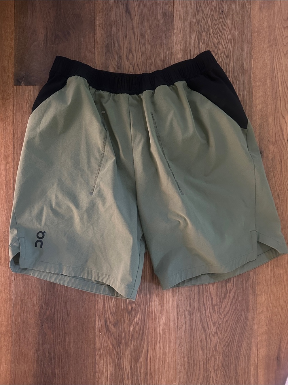On Cloud Running Men's Olive and Black Training FOCUS Shorts